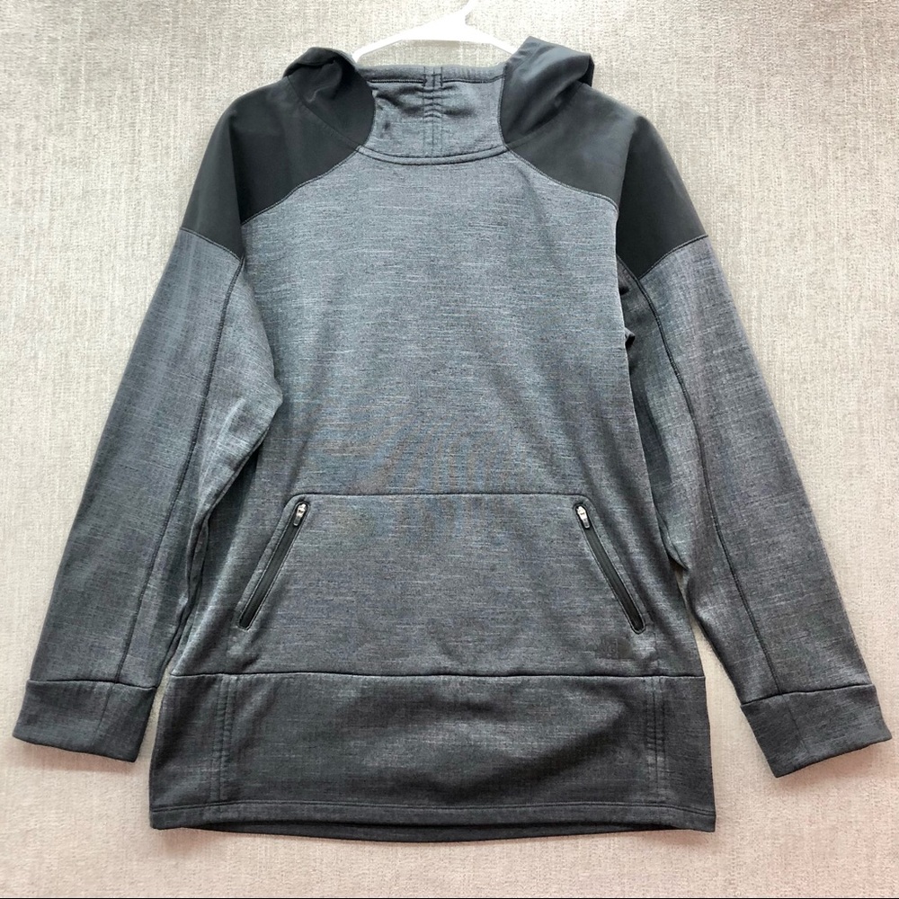 The North Face Womens TKA Glacier Gray Black Pullover Hoodie Size Large